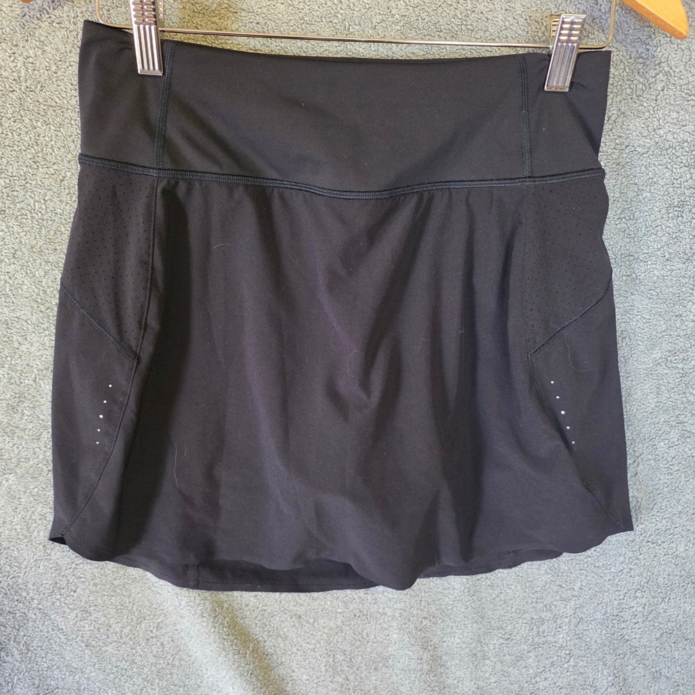 Athleta Run With It Skort 16 Black Athletic Running Tennis Skirt Small S P